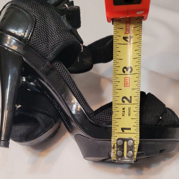 ALESSANDRA DELL'ACQUA Shoes Women's Black Stilettos Platform Heels Italy Sz 5.5 - Picture 7 of 14